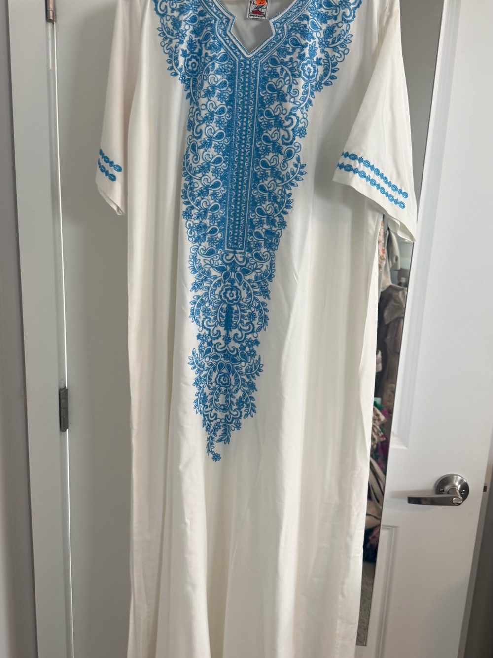 Egyptian kaftan ceremony Embroidered white dress